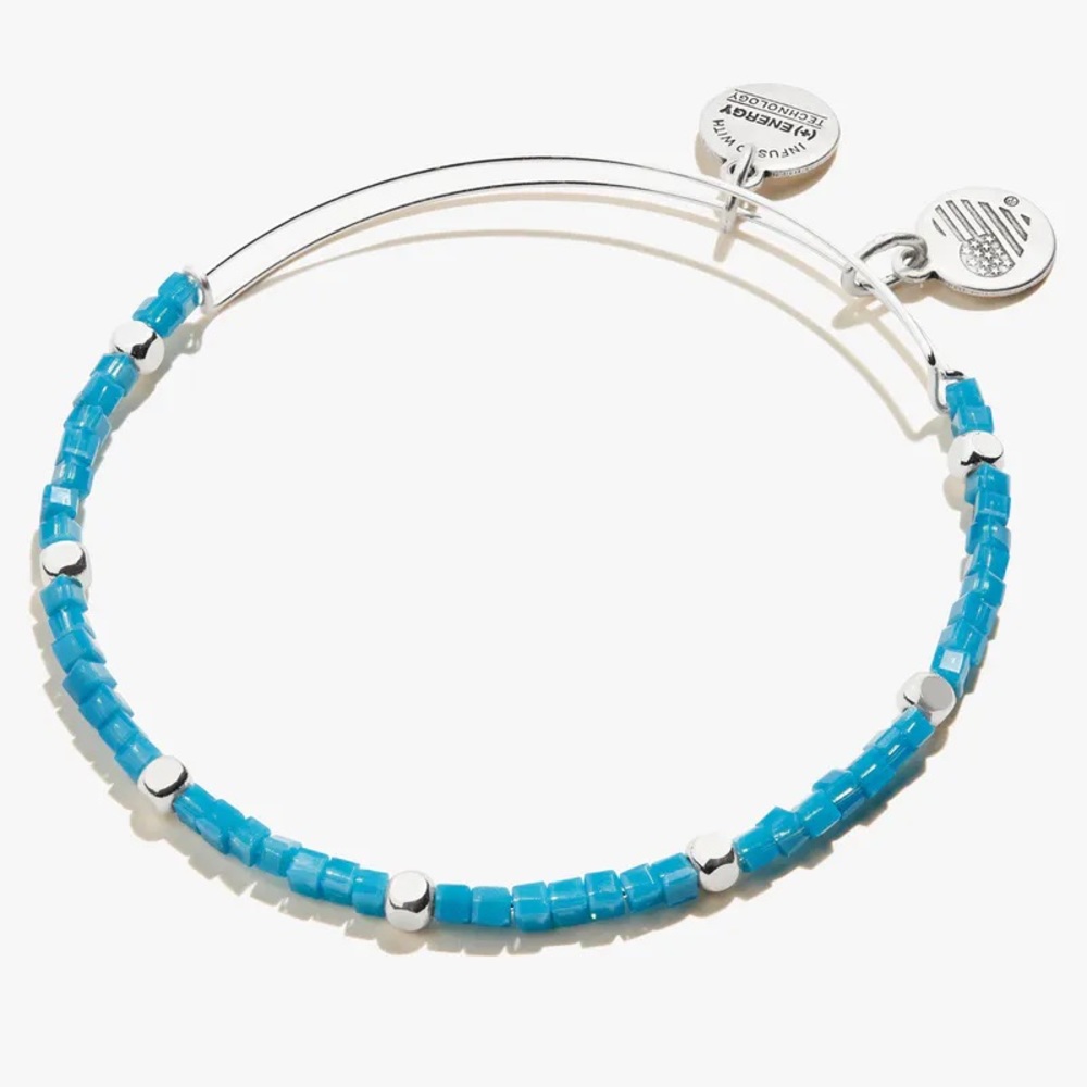 Alex and Ani Gaiety Beaded Bangle, Cobalt Blue